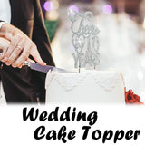 Bling Crystal Cheers To 10 Years Cake Topper - Best Keepsake 10th Birthday Or Anniversary Decor Party Decorations Silver