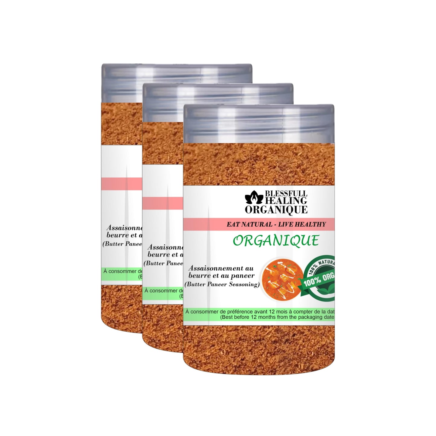 Blessfull Healing Organic Paneer Butter Masala 100 Gram (3.52 oz) Each (Pack Of 3) = 300 Grams, Vegan