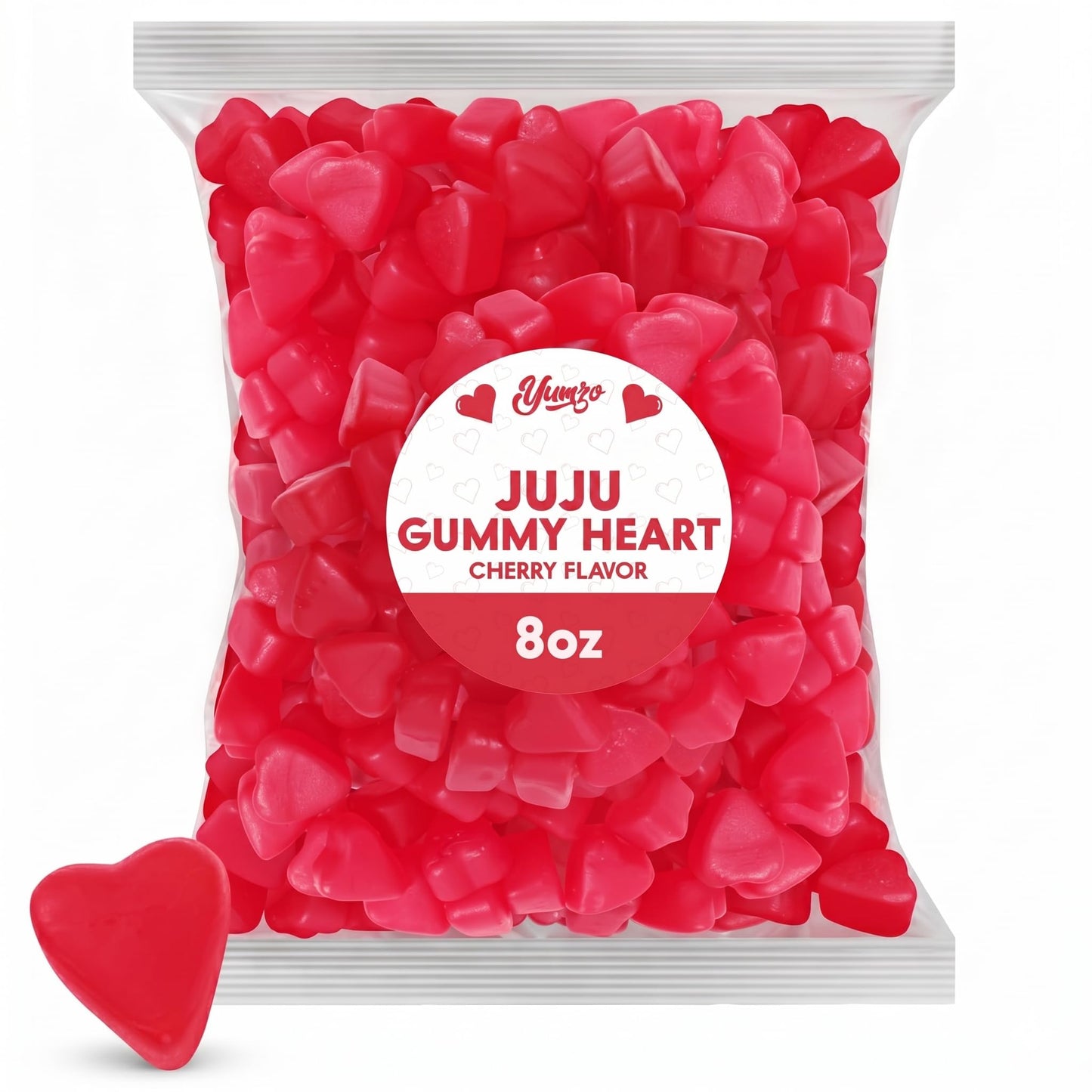 Fathers Day JuJu Cherry Hearts Gummy Candy, 8oz Pack of Fathers Day Candy Bulk, Ideal Candy for Classroom Parties and School Parties, Perfect Heart