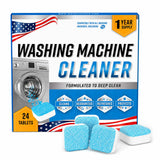 Washing Machine Cleaner Tablets 24 Pack, Washer Machine Cleaner Descaler for HE Front Loader & Top Load Washers, Laundry Machine Cleaner Tablets