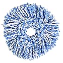 Huhushop Spin Mop Head Refills Microfiber Round Spin Mop Head Replacement for Universal Spin Mop System Perfect for Home Commercial Use (Blue+White)