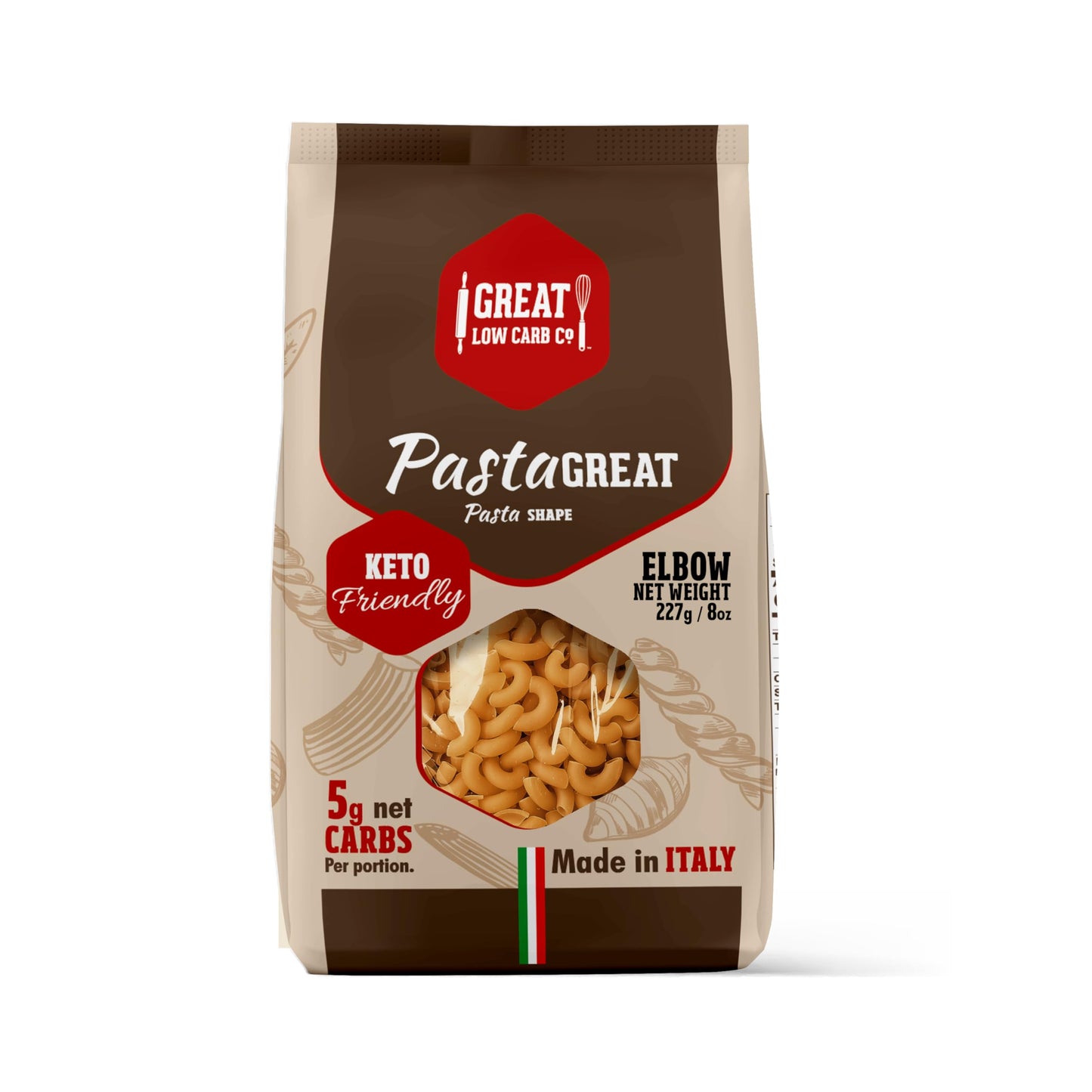 Low Carb Pasta, Great Low Carb Bread Company, 8 oz. (Elbows) (Original Version) (Original Version)