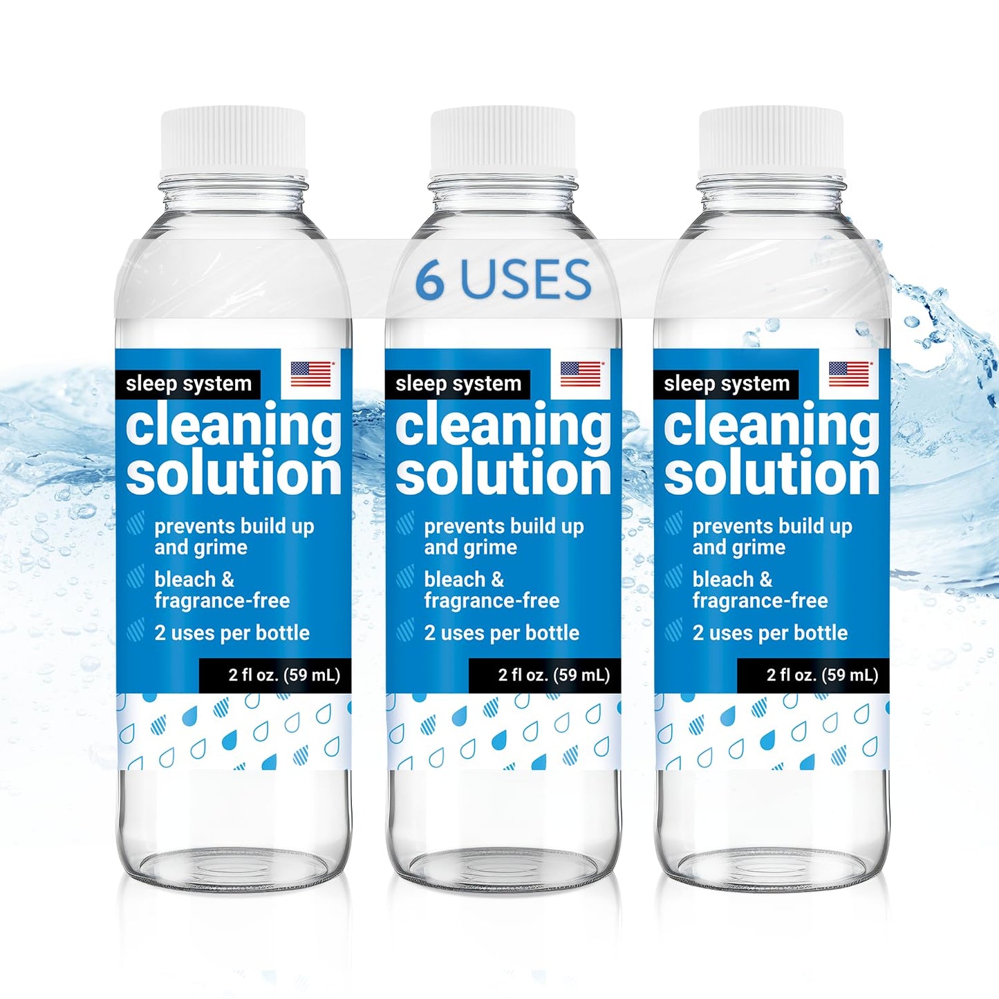 IMPRESA Sleep System Cleaning Solution Compatible with ChiliPad, OOLER & Dock Pro & Bed Cooling System Cleaner - 3-Pack, 2 Fl Oz - Unscented No-Mess