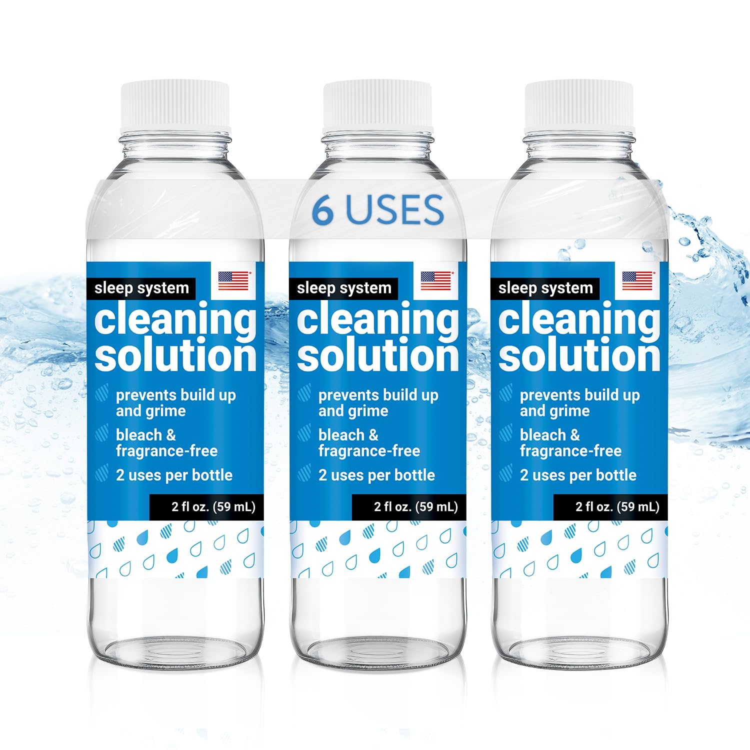 IMPRESA Sleep System Cleaning Solution Compatible with ChiliPad, OOLER & Dock Pro & Bed Cooling System Cleaner - 3-Pack, 2 Fl Oz - Unscented No-Mess