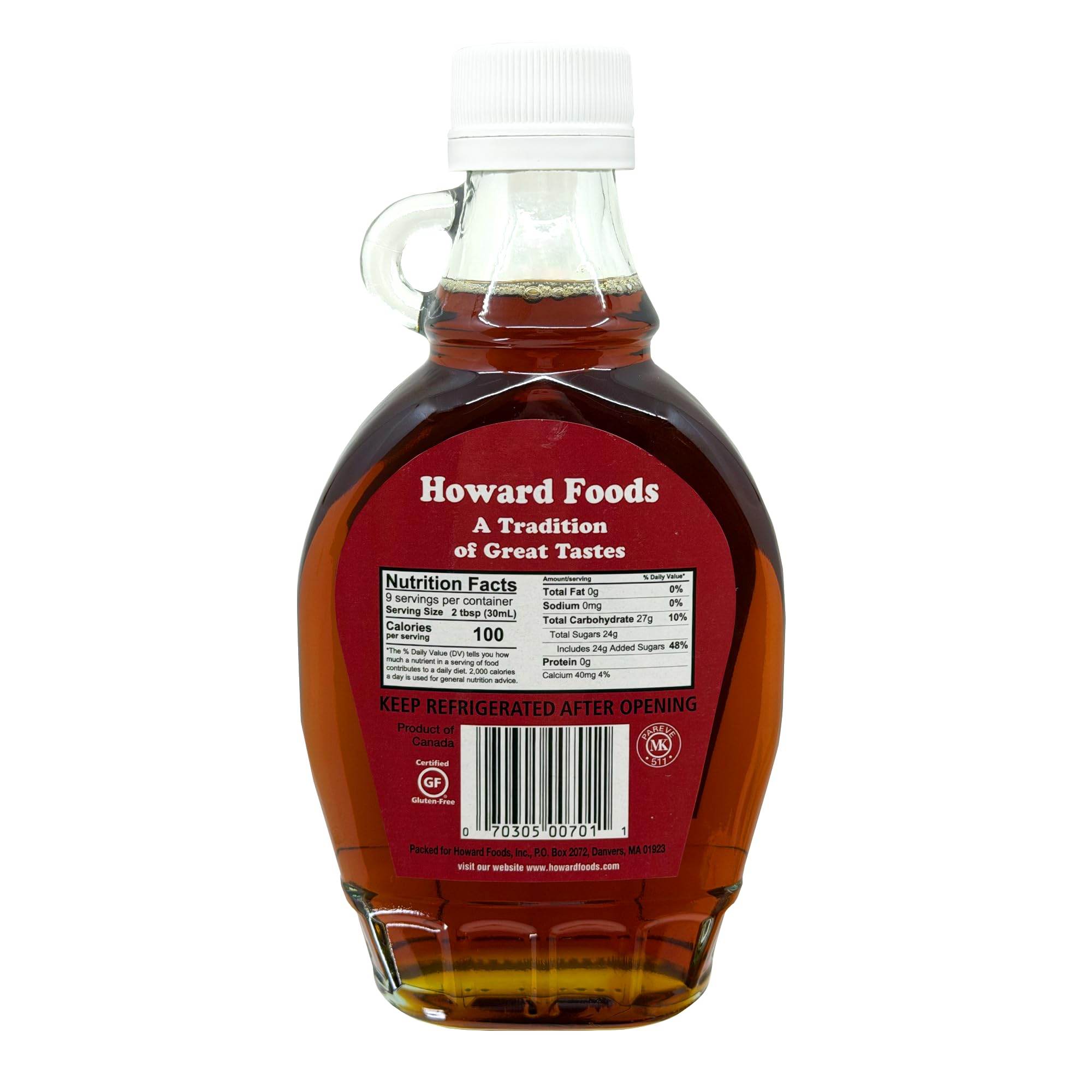 Howard’s 100% Pure Maple Syrup, Grade A Dark Color Robust Taste, 8 fl oz