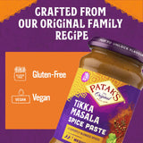 Patak’s Tikka Masala Spice Paste - Medium Indian Curry Paste w/a Blend of Freshly Ground Spices - Vegan & Gluten-Free - Flavorful Tikka Masala Curry