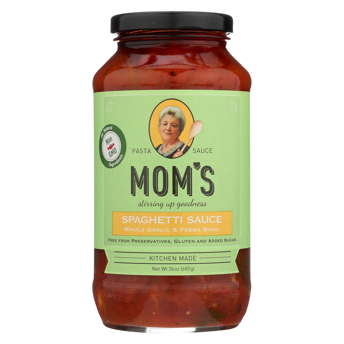 Mom's Pasta Sauce Pasta Sauce Garlic And Basil 24 Fl Ounce , Pack of 6, 24 Fluid Ounce