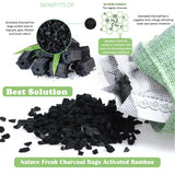 Charcoal Bamboo Bags nature fresh charcoal bags Activated Charcoal Odor Absorber Eliminator Bag (8, Green, Brown, Orange, Blue)