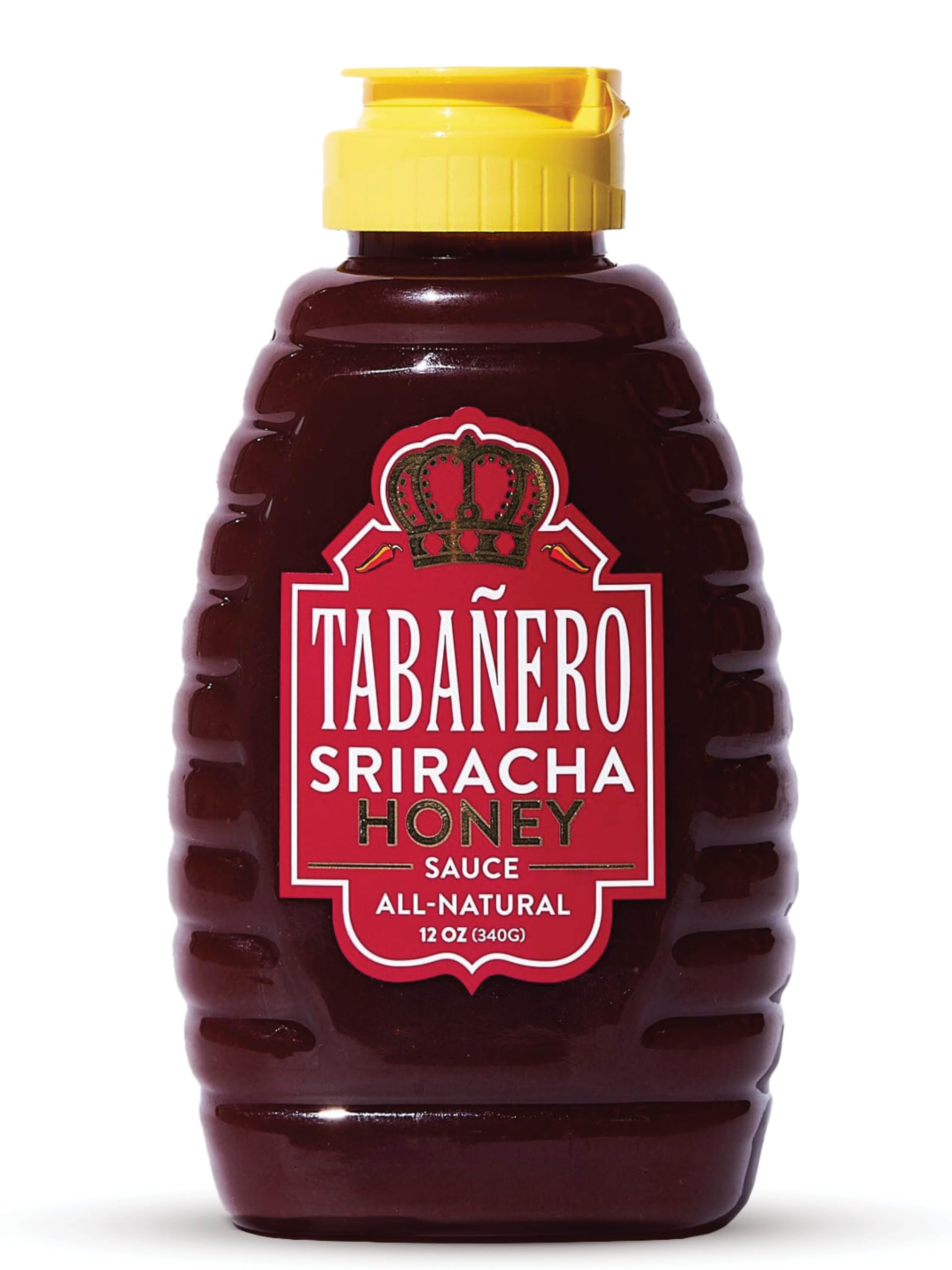 Tabañero Sriracha Honey Hot Sauce & Merch Sticker, All Natural, Sweet, 12oz