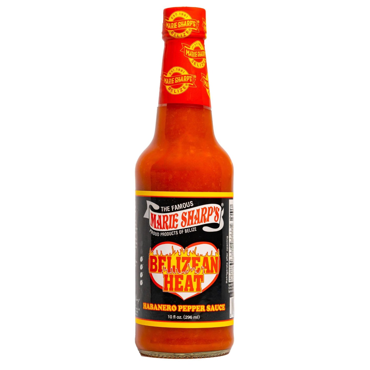 Marie Sharp’s Belizean Heat Habanero Pepper Sauce, 10 oz | Extra Hot Gourmet Hot Sauce from Belize | All-Natural, No Artificial Preservatives | Bold