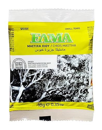 Chios Pure Natural Gum Mastic Mastixa Xiou Mastiha Mastix 1 Envelopes (10 gm) Unique Product With Many Beneficial Qualities Used In Beverages