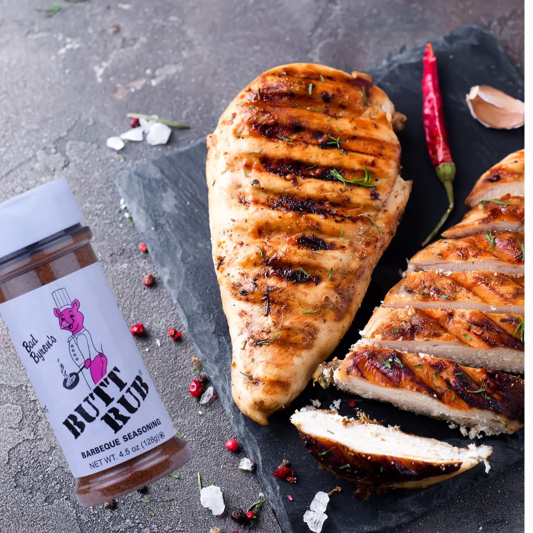 Bad Byron’s Butt Rub Barbeque Seasoning - 4.5 oz Shaker | Award-Winning All-Purpose Dry Rub for Pork, Chicken, Beef, Seafood & Vegetables |
