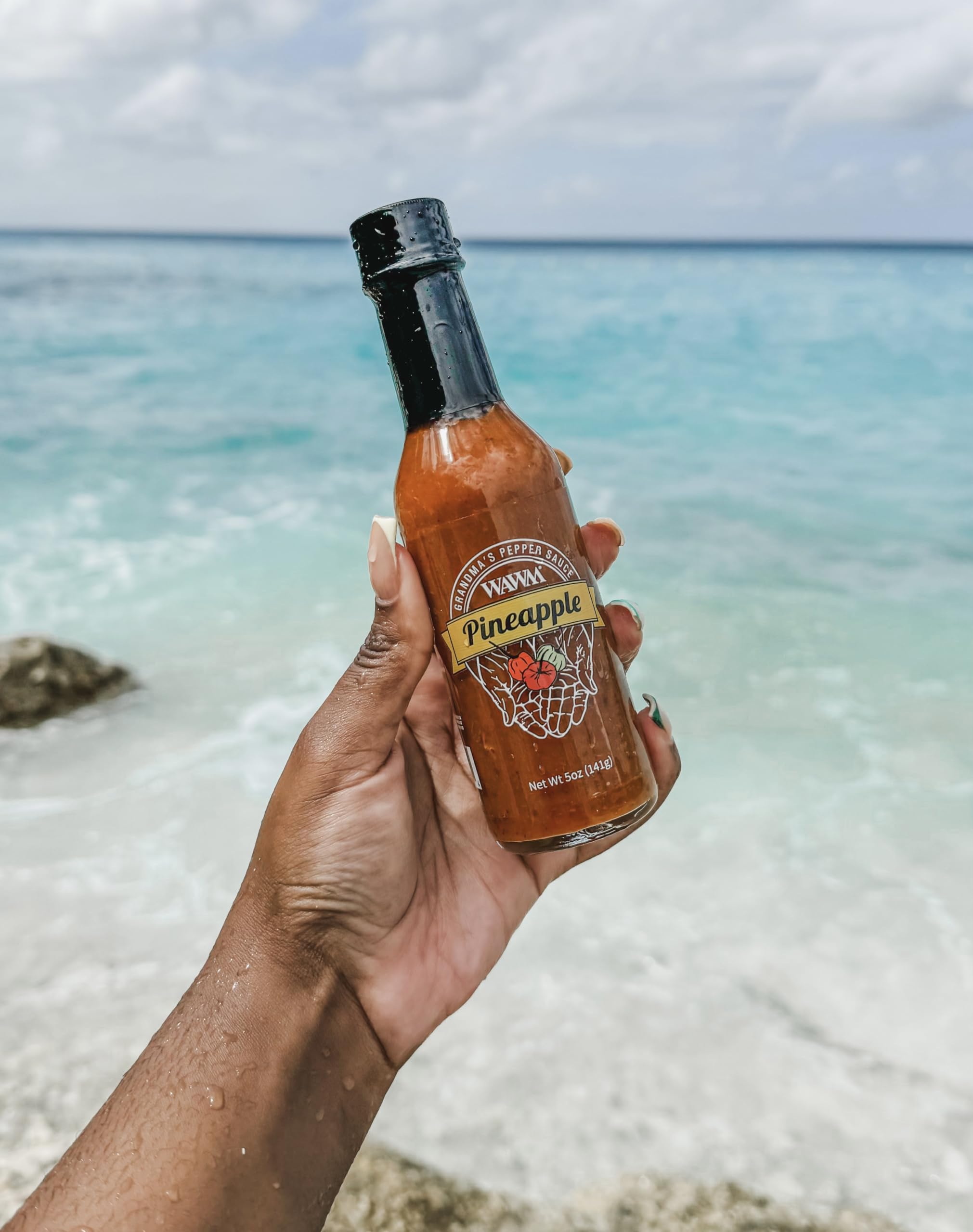 Grandma's Pineapple Pepper Sauce, NON GMO, Vegan, Gluten Free, Low Sodium MEDIUM Heat Hot Sauce with Incredible Flavor and Kick of Heat 5oz Woman