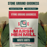 Marsh Hen Mill White Grits | Stone Ground White Corn | Gluten-Free, No Additives | Instant for Quick Meals | Family Farm Grown on Wadmalaw Island |