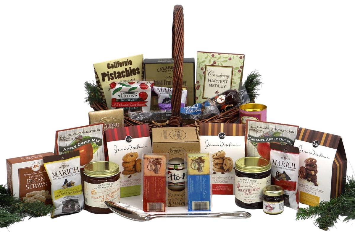 Gift Basket Village: Bountiful Holiday Harvest Gift Basket with Gourmet Snacks, Chocolates, Nuts, and Festive Treats