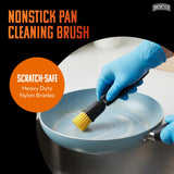 Brushtech Advanced Nonstick Pan Cleaning Brush - Scratch-Safe Heavy Duty Kitchen Scrubber for Cookware, Pots & Skillets, Designed for Residue & Grease