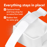 IMPRESA Laundry Detergent Stand - 2-Pack, White Drip Catcher & Liner, Laundry Detergent Storage - Hook & Loop Strap & Secure Grip Feet, Room