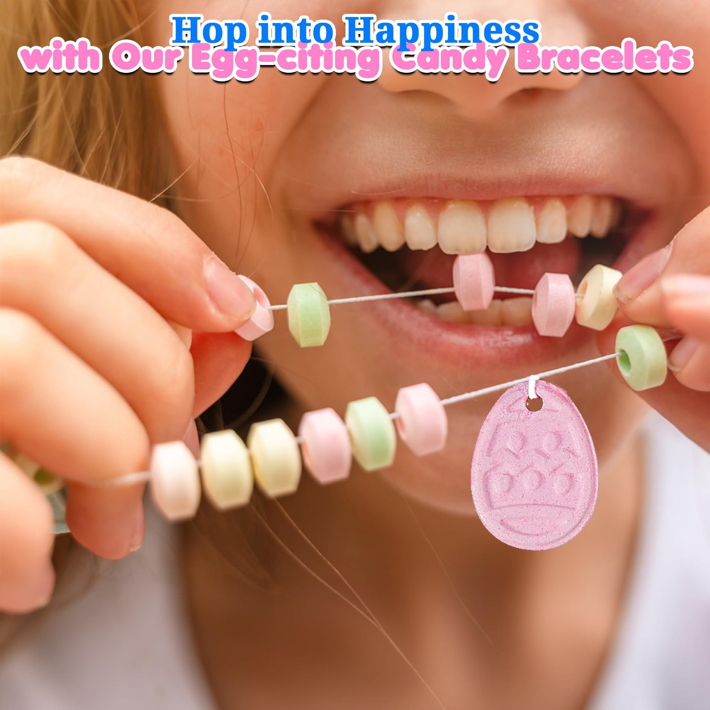 Fun Express Easter Egg Candy Bracelets (set of 12 Individually packaged) Easter Egg Filler and Basket Candy