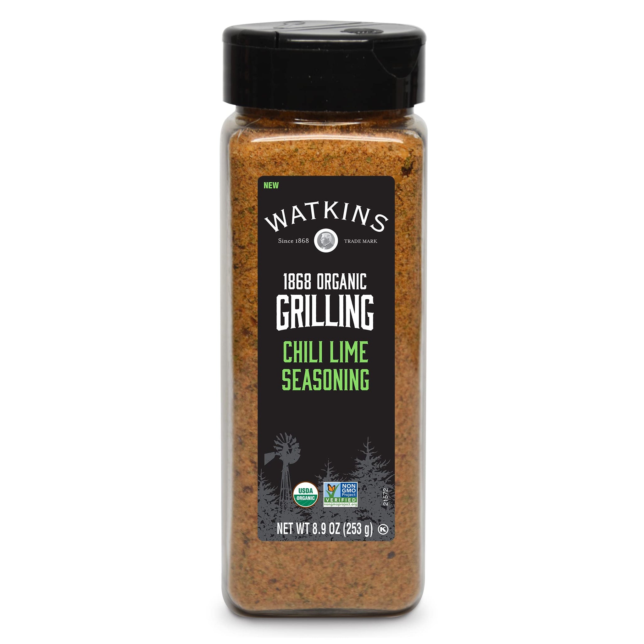 Watkins 1868 Organic Grilling Chili Lime Seasoning, Bulk 8.9 oz (Pack of 1)