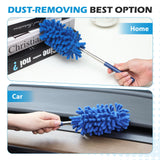 ZZ LAZYCOTTAGE 12 Pack Microfiber Dusters for Cleaning, High Duster with Extension Pole, Long Handled Feather Dusters, Household Cleaning Supplies