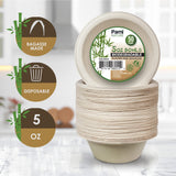 PAMI 100% Biodegradable Sugarcane Bowls [Pack of 50] Natural Compostable Soup Bowls- Planet-Friendly Bagasse Bowls For Hot & Cold Uses- Heavy-Duty