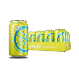 Poppi Sparkling Prebiotic Soda Beverage with Apple Cider Vinegar, Seltzer Water and Fruit Juice, Ginger Lime Flavor, 12 FL Oz, Pack of 12, Packaging