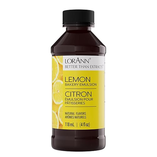Lorann Oils Lemon Bakery Emulsion: Tangy Lemon Essence, Perfect for Amplifying Citrus Tones in Cakes, Cookies & Desserts, Gluten-Free, Keto-Friendly