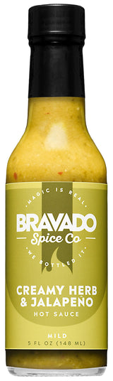 Creamy Herb And Jalapeño Hot Sauce By Bravado Spice Gluten Free, Vegan, Low Carb, Paleo Hot Sauce All Natural 5 oz Hot Sauce Bottle Award Winning
