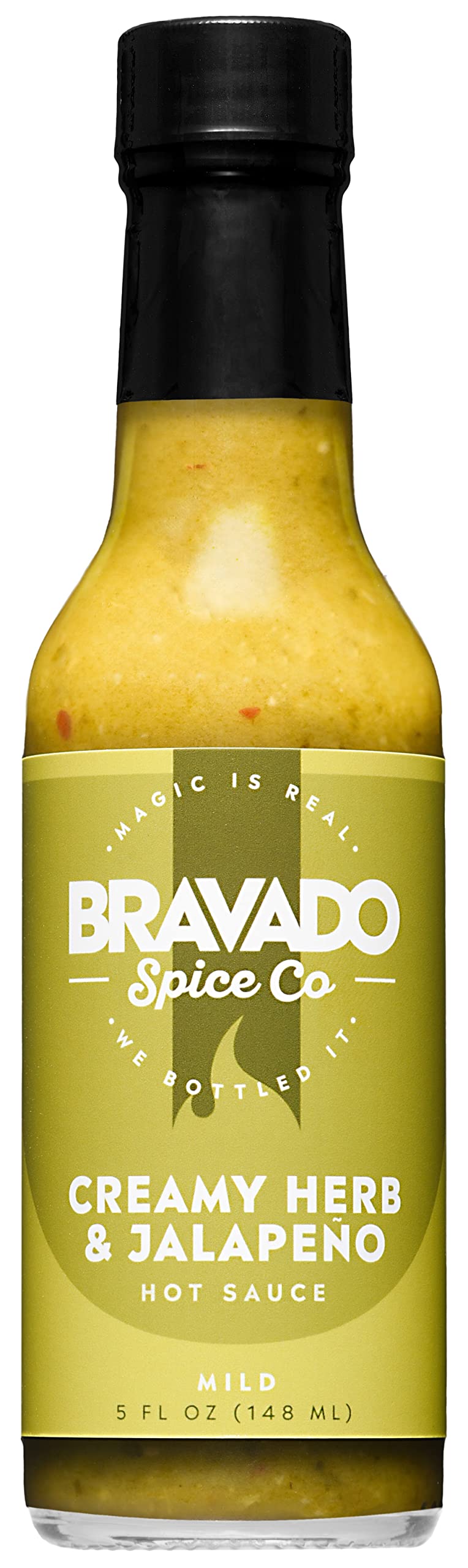 Creamy Herb And Jalapeño Hot Sauce By Bravado Spice Gluten Free, Vegan, Low Carb, Paleo Hot Sauce All Natural 5 oz Hot Sauce Bottle Award Winning