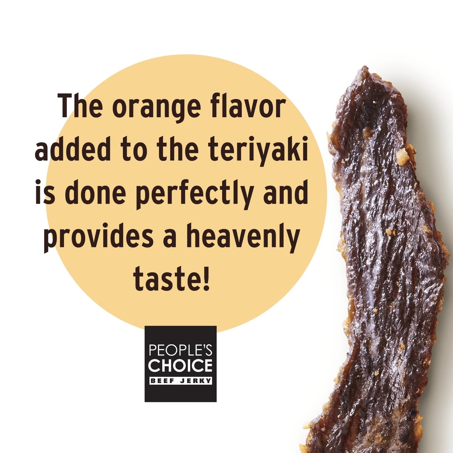 People’s Choice Beef Jerky - Tasting Kitchen - Orange Honey Teriyaki - Sweet & Savory - 8g Protein - Made in USA - 1 Pound (16 oz) Bag