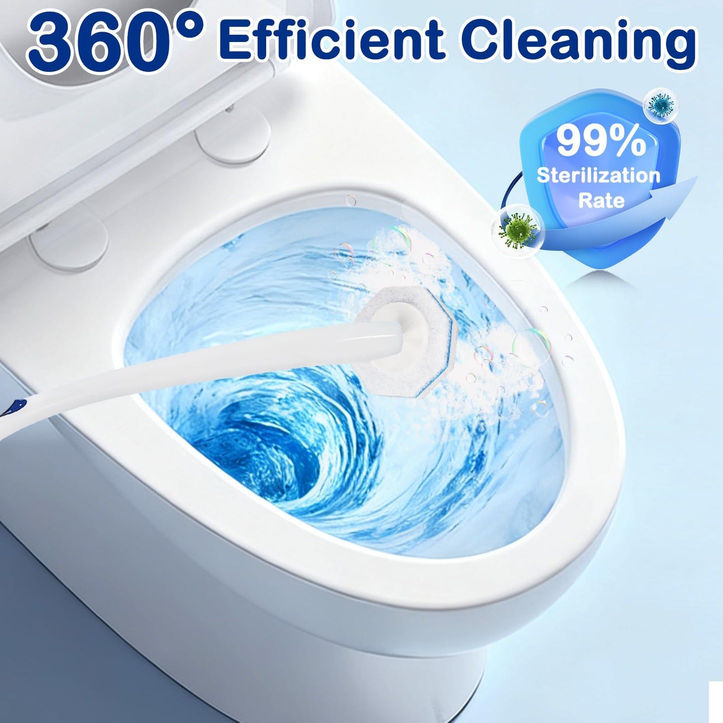 60 Count Disposable Toilet Wand Refills for Toilet Wand, 5X Cleaning Power Scrubber Refill, Bathroom Cleaning Supplies, No Falling Apart, Fresh