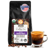 Inspired Coffee Organic Whole Beans Dark Roast Coffee, 2 lb (32 oz) French Roast Arabica - Super Crema, Smooth & Bold - Perfect for Espresso, Drip