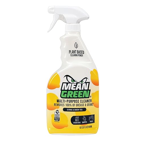 Mean Green Multi-Purpose Cleaner Spray, Citrus & Green Tea, 32 oz - Removes 100% of Grease & Grime, Kitchen, Bathroom & Household Surfaces