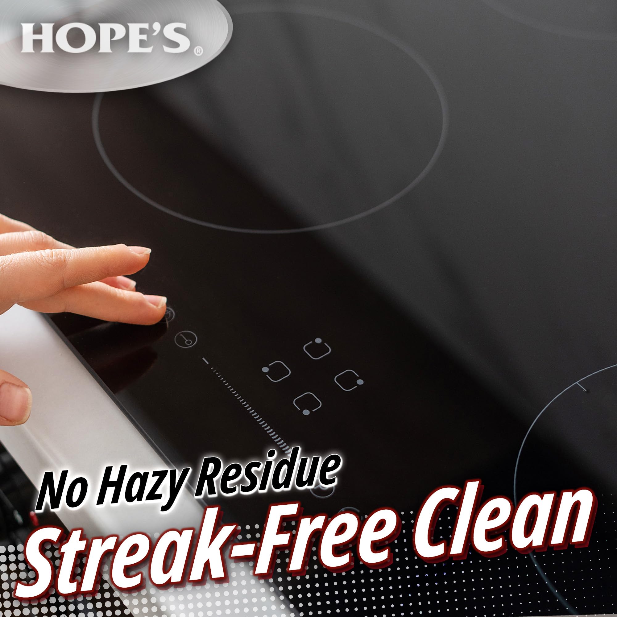 HOPE'S Perfect Cooktop Glass and Ceramic Cooktop and Stove Top Cleaner, Fast Acting and Removes Burnt on Stains from Glass Ceramic Smooth Top Ranges