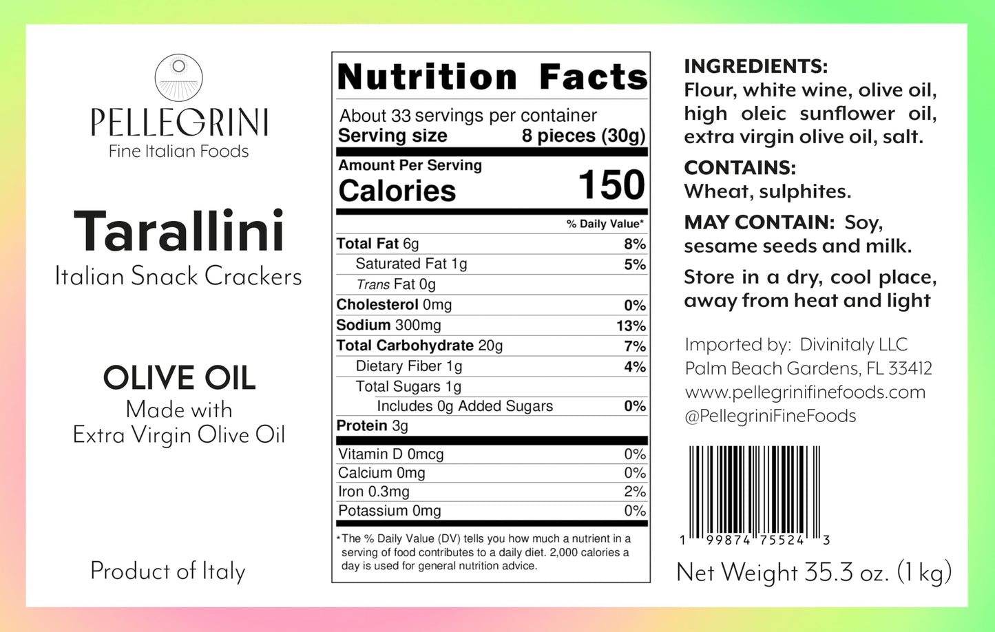 Tarallini Italian Snack Crackers - Family-Size Freshness-Saving Bucket - All Natural, Oven Baked Crunchy Crackers made with Clean Ingredients like