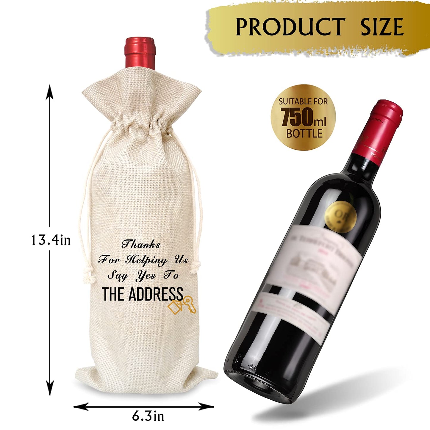 Realtor Gift Wine Bag?1 Pc?, Realtor Gift,Realtor Gift Ideas, Closing Gift, Closing Gift Real Estate, Real Estate Closing Gift, Thank you Gift Ideas
