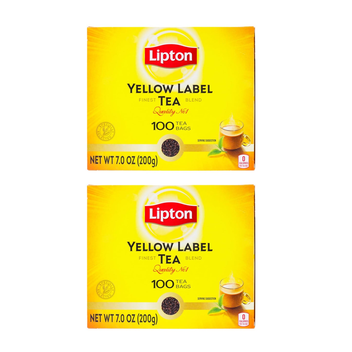 Lipton Yellow Label International Blend | Black Tea | Premium Tea | Lipton Tea Bags | 200 Grams (Pack of 2)