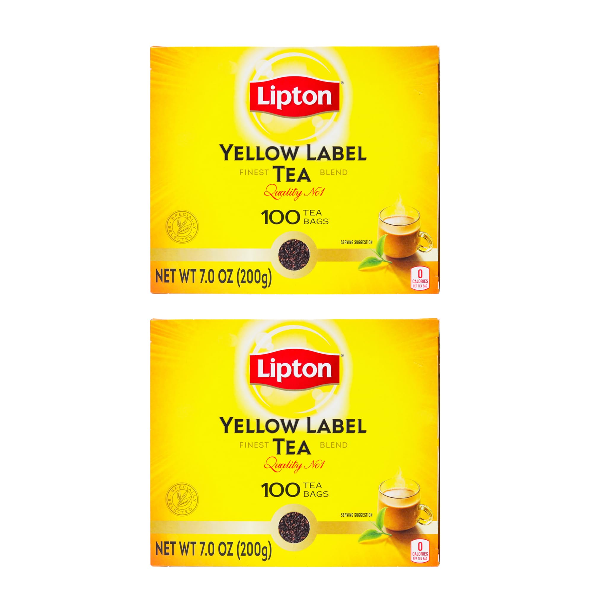 Lipton Yellow Label International Blend | Black Tea | Premium Tea | Lipton Tea Bags | 200 Grams (Pack of 2)