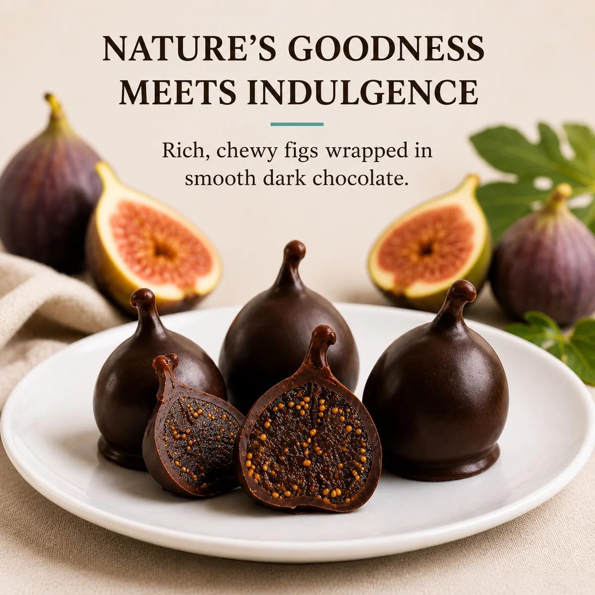 Andy Anand Vegan Belgian Dark Chocolate Figs 24 Pc Gift Box