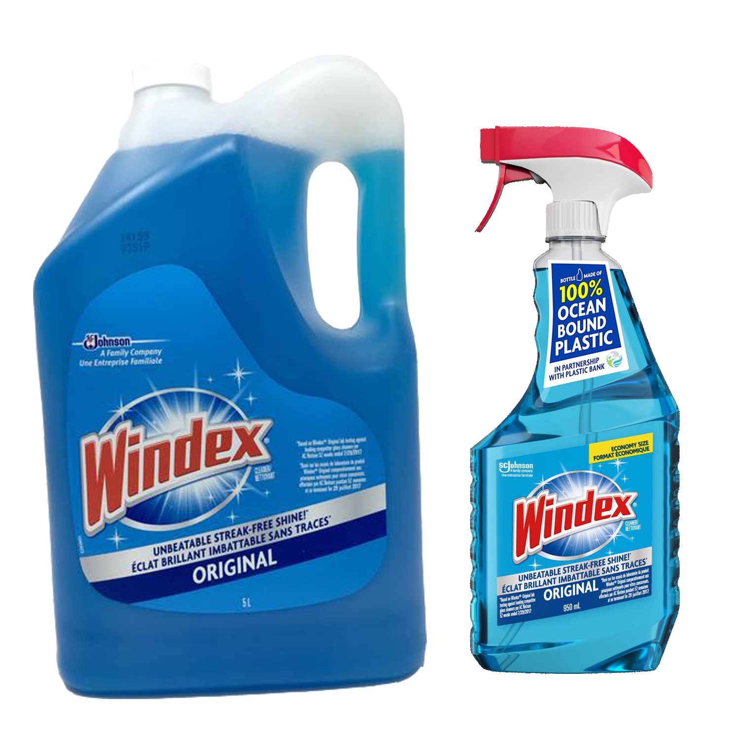 SC Johnson Windex Original Glass Cleaner Set: 5L refill +950 ml Trigger Spray