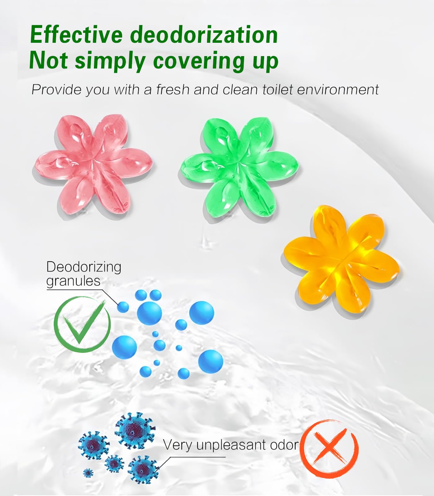 EKE 4 Pack Flower Toilet Gel Stamp Long Lasting Fragrance Anti Limescale Odor Removal Cleaner For Bathroom