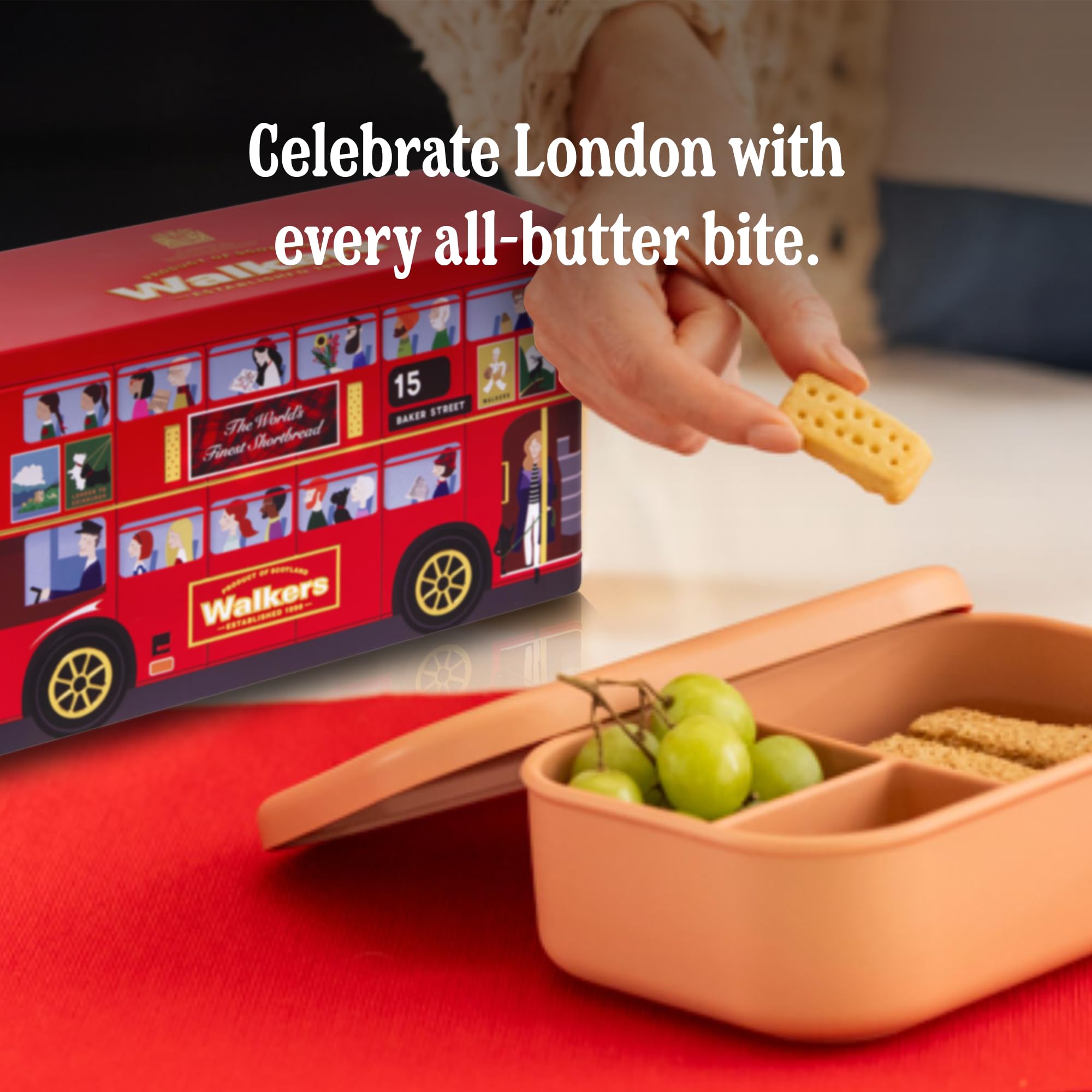 Walker's Shortbread London Bus Commemorative Tin, All-Butter Shortbread Cookies, 8.8 Oz