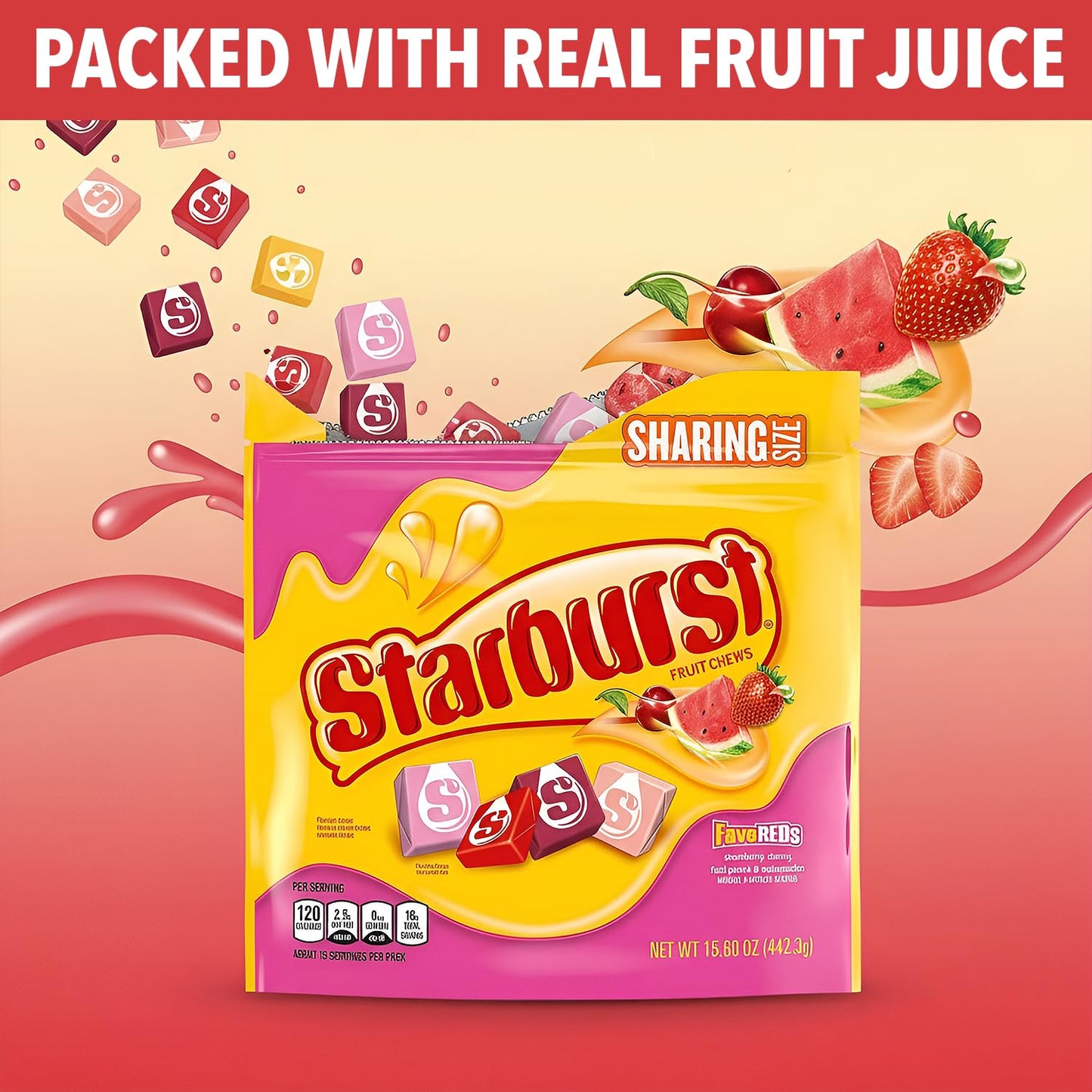Starburst FaveREDs Sharing Size Candies (1 Pack) - Perfect Party Favors for Holiday Events