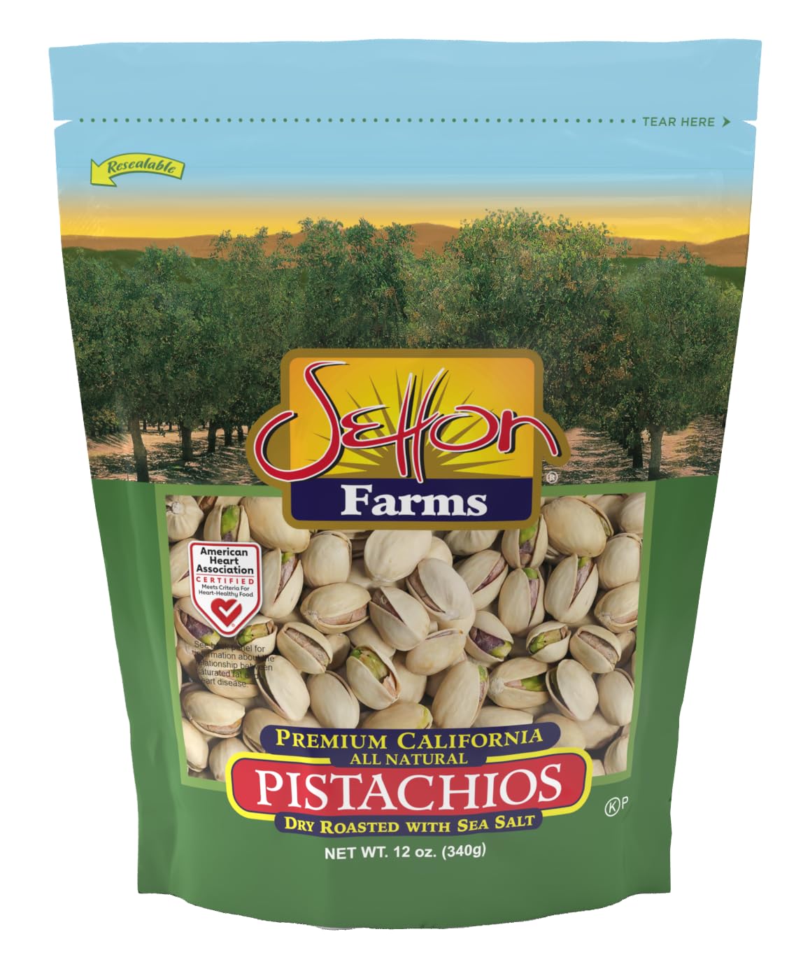 Setton Farms Premium Pistachios, Dry Roasted with Sea Salt, 12 Oz. Bag