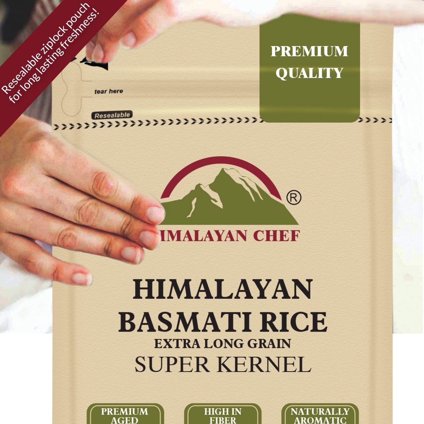 Himalayan Chef Extra Long Basmati Rice - Premium Aged Healthy Grain, 10 lbs