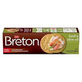 Breton Basil & Olive Oil - Light, Crispy, and Irresistible Crackers Made with Real Basil and Olive Oil 200g