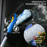 Kleen Handler Professional 2-in-1 Squeegee for Window Cleaning Tool Combo - 14" Squeegee & Microfiber Scrubber Sleeve, Window Glass Cleaning Kit