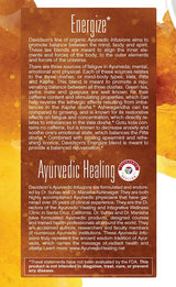 Davidson's Organics, Ayurvedic Infusions, Energize, 25-count Tea Bags, Pack of 6