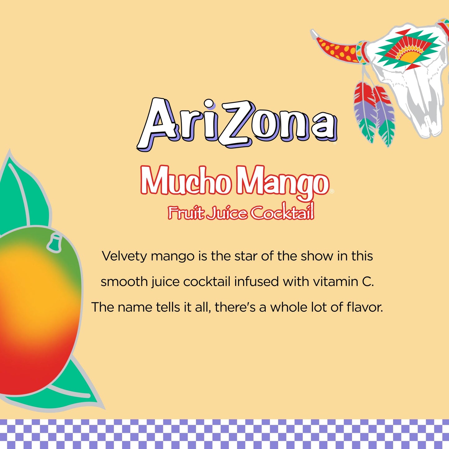 AriZona Mucho Mango Drink, 6.75 fl oz Tetra Box (Pack of 32)