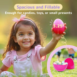 PREXTEX 3.5” Unfilled Easter Eggs, 12 pcs Empty Plastic Eggs Fillable with Candy, Presents for Toy Basket - Easter Decorations, Toy Egg Basket - Boys